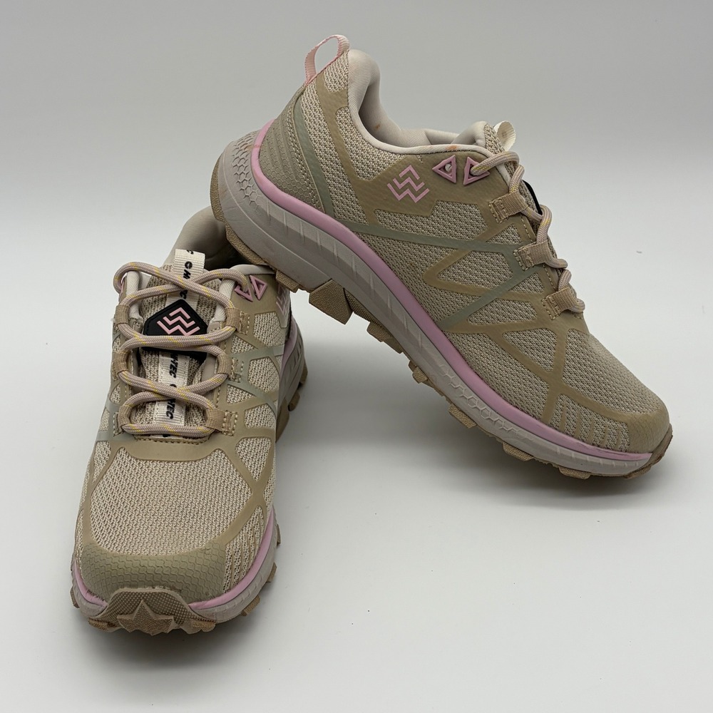 Hi-Tec AWW Mauna Hiker WP Tan Pink Waterproof Trail Shoes CH80104W-TQY Womens 7